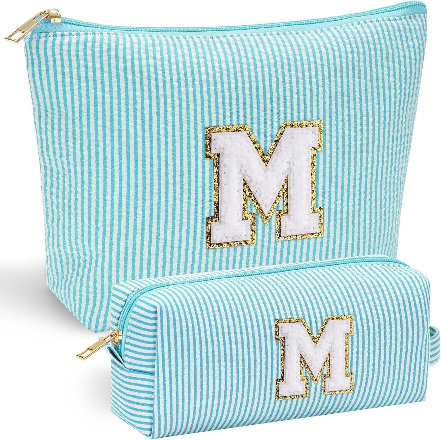 YOOLIFE Cute Travel Makeup Bag - Sweet 16 Gifts Sister Girlfriend Gifts Monogram Makeup Bag Make Up Bag Large Cosmetic Bags for Women Makeup Bag Friend Birthday Gifts Teen Girl Gifts Trendy Stuff M - Roamly