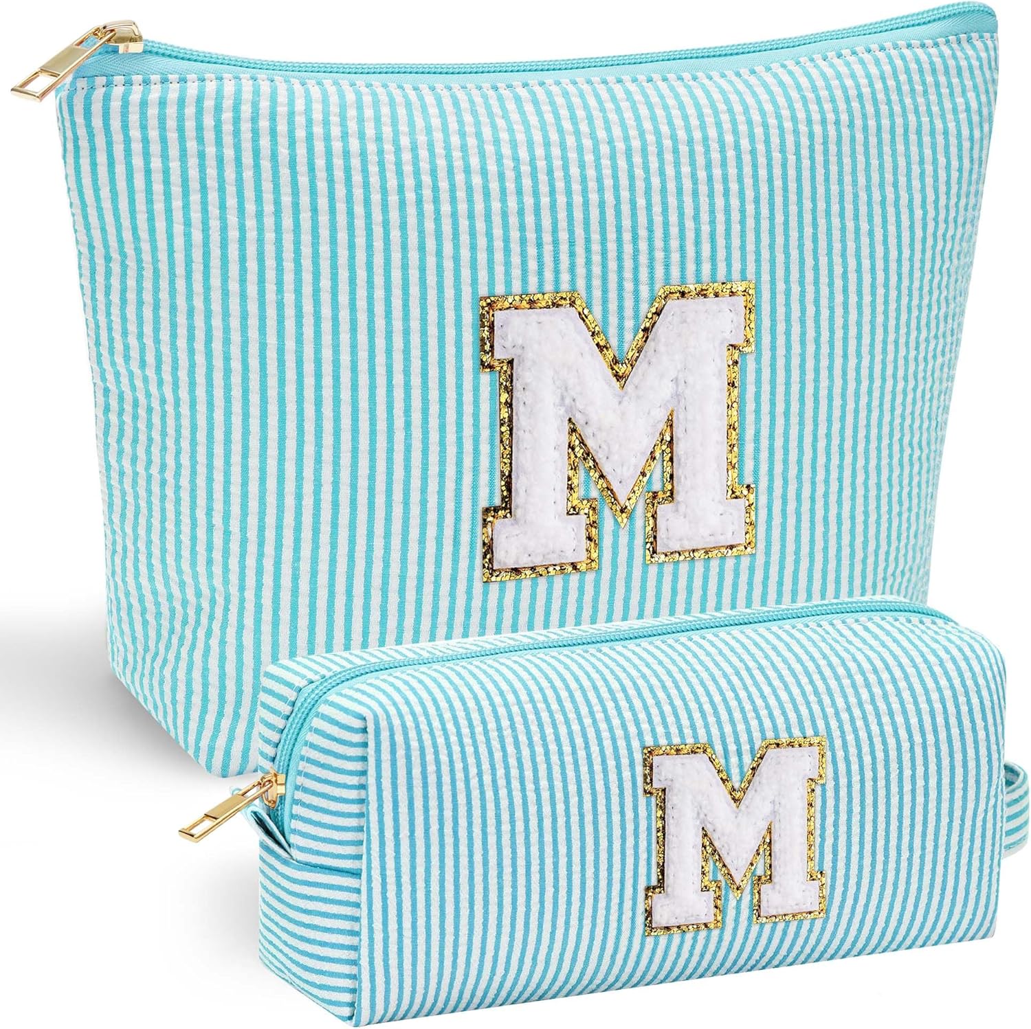 YOOLIFE Cute Travel Makeup Bag - Sweet 16 Gifts Sister Girlfriend Gifts Monogram Makeup Bag Make Up Bag Large Cosmetic Bags for Women Makeup Bag Friend Birthday Gifts Teen Girl Gifts Trendy Stuff M - Roamly
