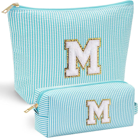 YOOLIFE Cute Travel Makeup Bag - Sweet 16 Gifts Sister Girlfriend Gifts Monogram Makeup Bag Make Up Bag Large Cosmetic Bags for Women Makeup Bag Friend Birthday Gifts Teen Girl Gifts Trendy Stuff M - Roamly