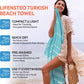 Turkish Beach Towel - 40x71 inch Oversized Sand Resistant Prewashed Turkish Towel - 100% Turkish Cotton Quick Drying, Compact, Lightweight Turkish Towel for Beach, Bath, Pool, Gym, Yoga.