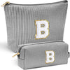 YOOLIFE Initial Makeup Bag, Travel Toiletry Bag, Personalized Gifts for Women Girls Monogrammed Gifts for women, Cute Stuff for Teen Girls Wedding Bridal Gifts Preppy Things for Teen Girls Black B - Roamly