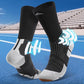 Men's Compression Running Socks: Coolmax Athletic Crew Socks Moisture Wicking Anti-Blister Cushion for Hiking 3 Pairs