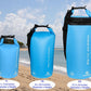 Freegrace Waterproof Dry Bags Set of 3 Dry Bag with 2 Zip Lock Seals & Detachable Shoulder Strap, Waist Pouch & Phone Case - Can Be Submerged Into Water (Sky Blue, 20L)