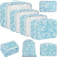 BAGAIL 8 Set Packing Cubes Luggage Packing Organizer Bags for Travel Accessories-Blue paisley