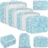 BAGAIL 8 Set Packing Cubes Luggage Packing Organizer Bags for Travel Accessories-Blue paisley