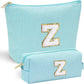 YOOLIFE Makeup Bag for Women - Personalized Initial Cute Makeup Pouch Make Up Case for Girlfriend Bridesmaid Wife | Cosmetic Travel Toiletry Bag for Friend Female | Birthday Gift for Her Mom Z - Roamly