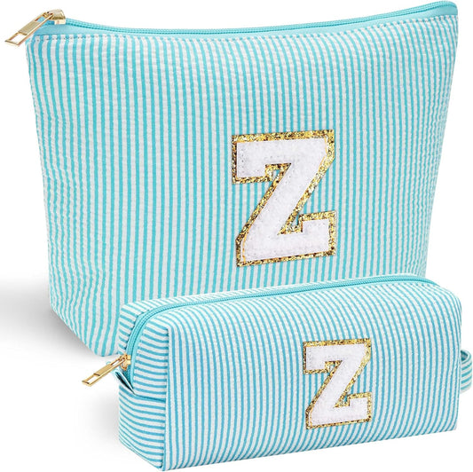 YOOLIFE Makeup Bag for Women - Personalized Initial Cute Makeup Pouch Make Up Case for Girlfriend Bridesmaid Wife | Cosmetic Travel Toiletry Bag for Friend Female | Birthday Gift for Her Mom Z - Roamly