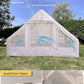 Cotton Inflatable Camping Tent, 2-4 Person, Windproof Glamping Design with Skylight, Instant Setup (2~4person(10.2'L X 8'W X 7'H)-Green)