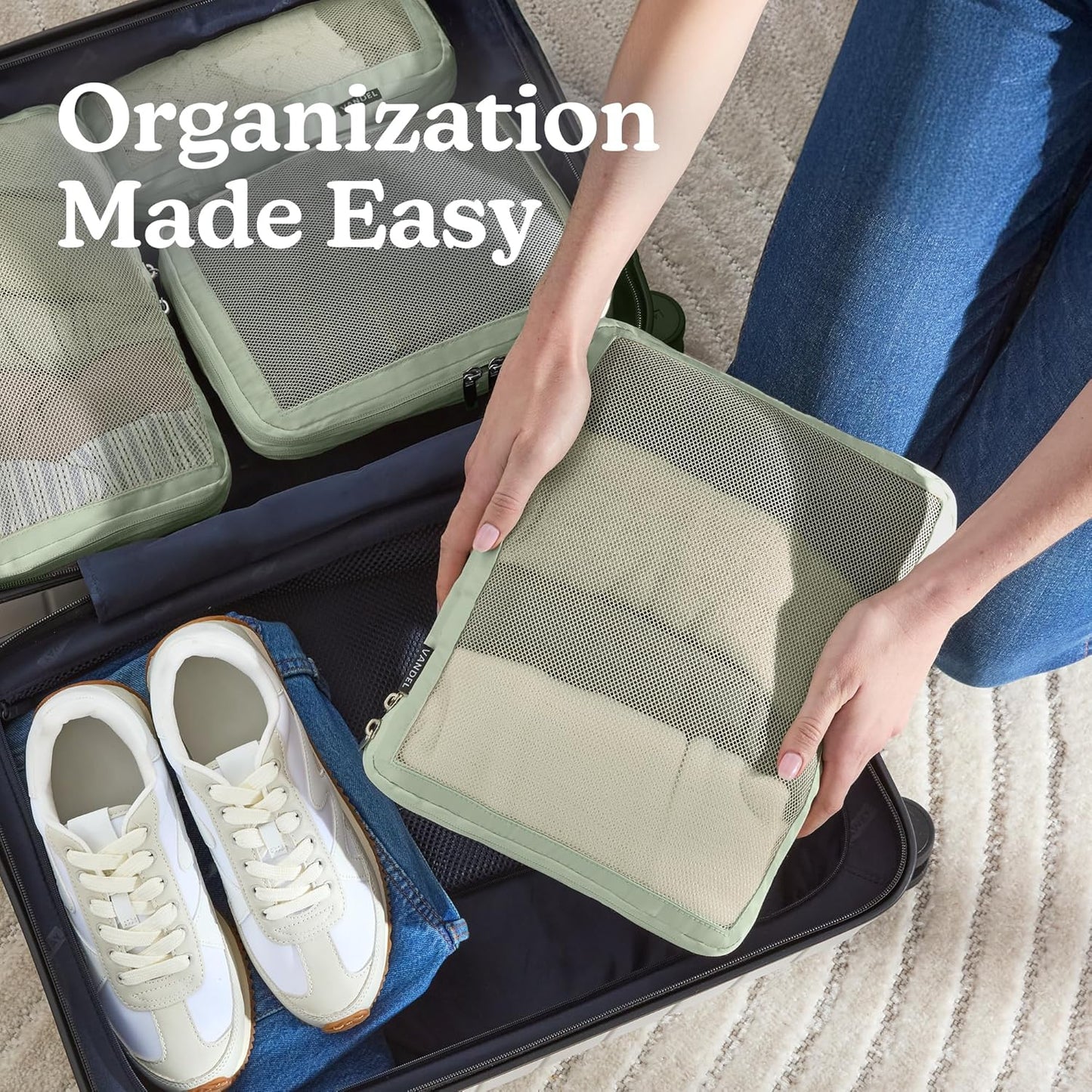 Vandel Space-Saving Compression Packing Cubes for Women, Men, Compressible Carry On Suit Case Organizer Luggage Packing Cubes for Travel Organizer Bags for Luggage and Backpacks, Suitcase Cube - Roamly