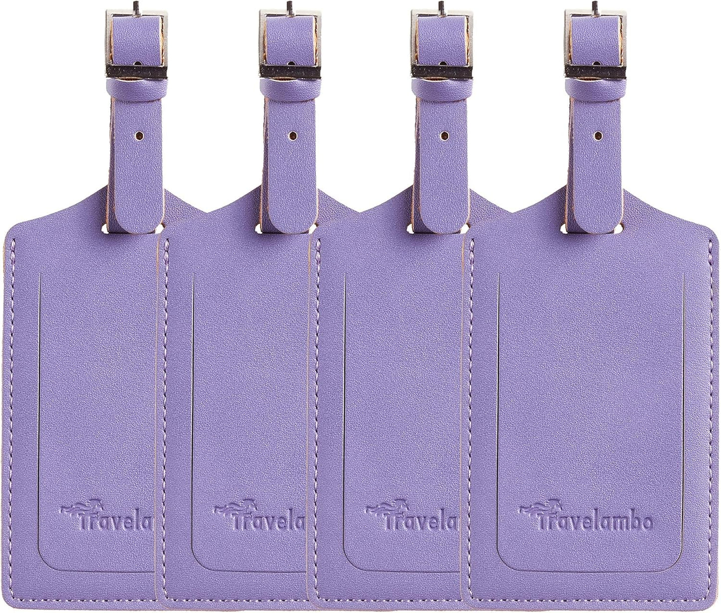 Travelambo Luggage Tags for Suitcases PU Leather Travel Tags Bag Tags Privacy Protection Travel Essentials