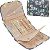Pavilia Foldable Jewelry Organizer - Travel Roll Bag with Compartments for Earrings, Rings, Necklaces, Bracelets - Packing Accessory