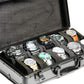 10 slots Aluminum watch case, Hard Deluxe watch storage organizer box with soft foam padding snug fit watches up to 55mm face