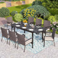 PHI VILLA Outdoor Wicker Chairs Set of 4, Rattan Covered Metal Armchairs with Removable Cushion, Heavy Duty Furniture Set for Patio, Deck, Porch, Yard