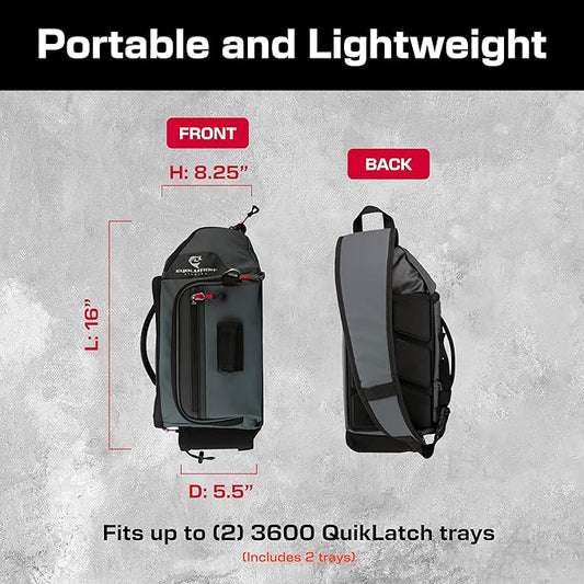 Evolution Fishing Largemouth 3.0 Sling Pack - Grey, 3600, Tackle Storage Shoulder Bag, Includes Deep Quiklatch Tackle Tray, Plier Holster, Heavy Duty Sling Pack