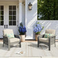 HOOOWOOO Patio Furniture Set,2 Pieces Outdoor Wicker Chairs Set,All Weather Deck Bistro Chairs with Comfy High Back,Beige