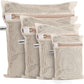 100% Cotton Mesh Laundry Bags, Premium Soft, No Dye, Set of 4, Natural