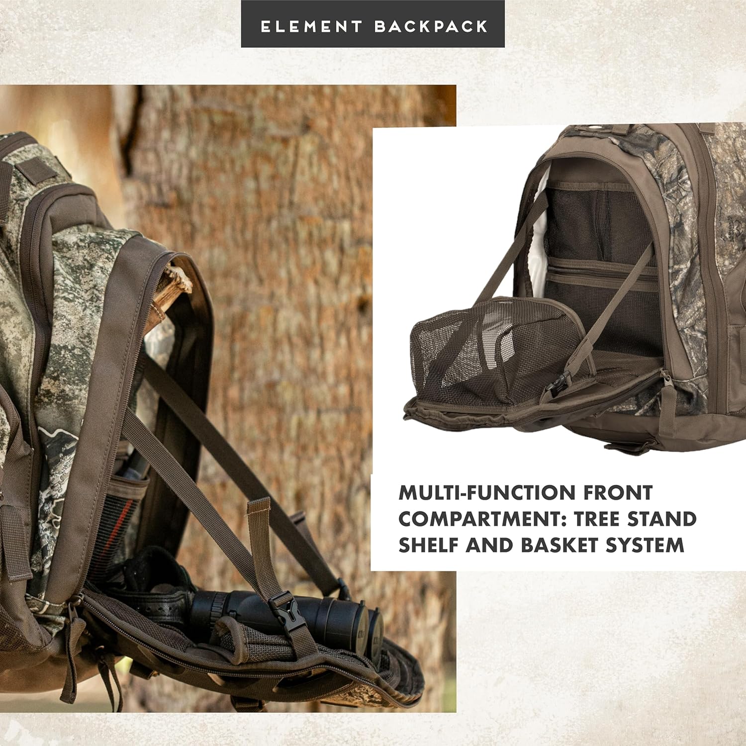 Insights Hunting by frogg toggs - The Element, Heavy Duty 1,831 Cubic Inch Hiking Fishing Camping Hunting Backpack, Realtree Timber - Roamly