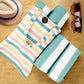 HILLFAIR Cotton Turkish Beach Towels, Quick Dry Lightweight Sand Free Peshtemal Towel for Bath Swim Yoga Spa Travel, Beach Accessories, Oversized Cotton Turkish Towels (39 x 72 inch- 4 Pack Sea)