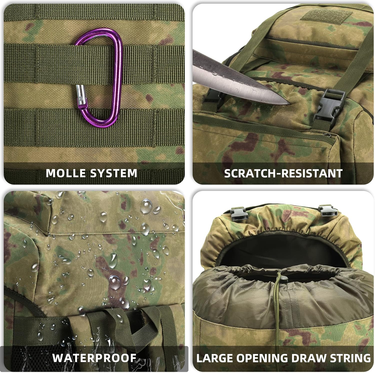 King'sGuard 70L Camping Hiking Backpack Tactical Backpack Military Molle Rucksack Backpack for Outdoor - Roamly