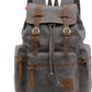 AUGUR High Capacity Canvas Vintage Backpack - for Camping Hiking Travel 12-15" Laptop Rucksack School Backpack (M-Gray)