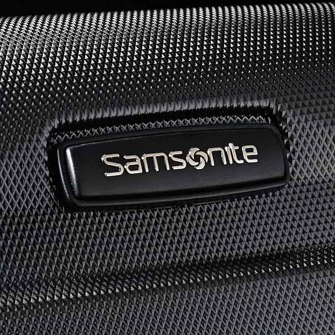 Samsonite Omni PC Hardside Expandable Luggage with Spinner Wheels, Black, Checked-Medium 24-Inch