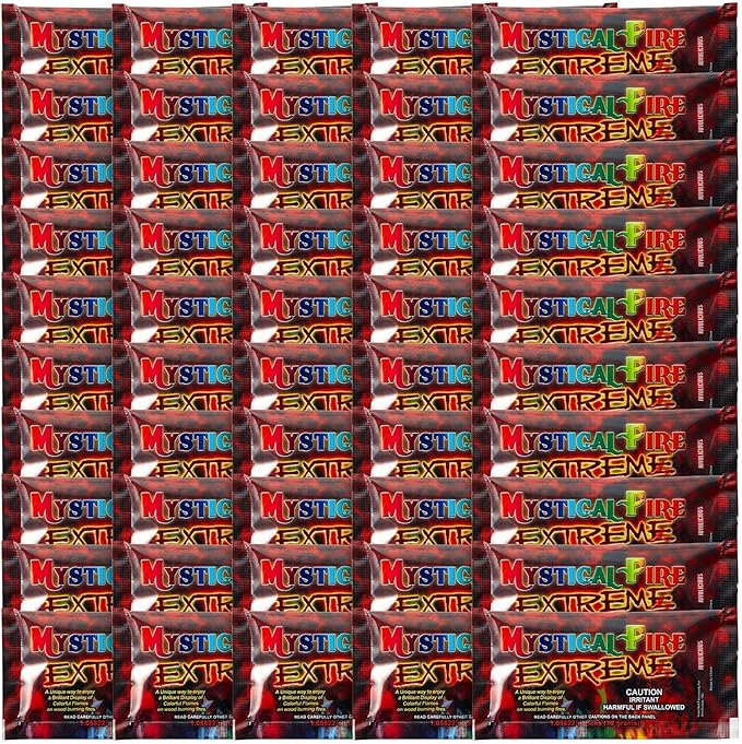 Mystical Fire Extreme Color Changing Flames for Wood Burning Fire Pits, Campfires (50 Packets)