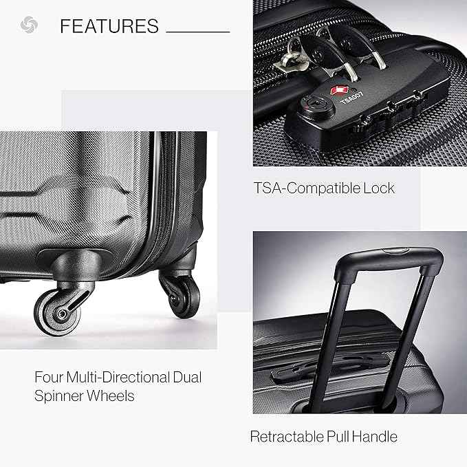 Samsonite Omni PC Hardside Expandable Luggage with Spinner Wheels, Black, 2-Piece Set (20/24)