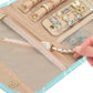 Pavilia Foldable Jewelry Organizer - Travel Roll Bag with Compartments for Earrings, Rings, Necklaces, Bracelets - Packing Accessory