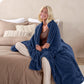 Bare Home Textured Fleece Blanket - Throw/Travel - Ultra-Soft Lightweight for Bed, Sofa, and Couch - Luxury Microplush - Cozy Warm Blanket (Throw/Travel, Ribbed Dark Blue)