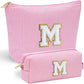 YOOLIFE Mothers Day Gifts for Women Girls- Pink Preppy Makeup Bag Best Friend Birthday Gifts Graduation Teacher Gifts Wedding Gifts Bridesmaid Gifts Daughter Teacher Wife Gifts Teen Girl Gifts M - Roamly