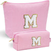 YOOLIFE Mothers Day Gifts for Women Girls- Pink Preppy Makeup Bag Best Friend Birthday Gifts Graduation Teacher Gifts Wedding Gifts Bridesmaid Gifts Daughter Teacher Wife Gifts Teen Girl Gifts M - Roamly