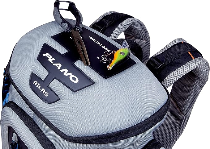 Plano Atlas 3700 Tackle Fishing Backpack, Gray EVA Material, Includes 3 3750 StowAway Utility Boxes for Worms, Lures, & Baits, Waterproof & Non-Skid Base, Grey
