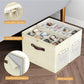 Budding Joy 2 Pack Shoe Organizer for Closet, Clear Foldable Shoe Storage Containers Adjustable Dividers Fits 16 Pairs,Shoe Storage Bins Baskets Boxes with Reinforced Handles Beige Yellow Beige