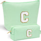 YOOLIFE Initial Makeup Bag C - Personalized Gift for Girls, Teens, Women - Birthday Idea for Ages 7-16 - Roamly