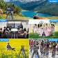 LEOFOTO LS-284CEXX Carbon Fiber Tripod with Leveling Base for Camera, 360° Portable Tripod with 3/8" Screw for Sport Camera/Phone Holder/Projector, A Bubble Level, Folded Length 21.06", Max Load 22LB
