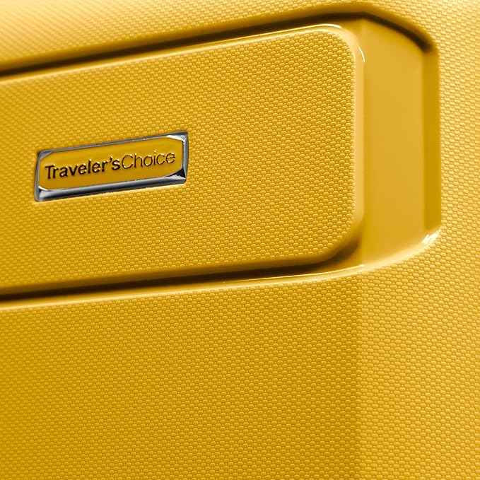 Traveler's Choice Pagosa Hardshell Expandable Luggage with Spinner Wheels, Yellow, 26-Inch Medium