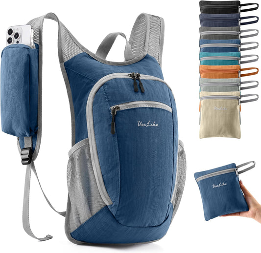 10L Small Hiking Backpack Travel Daypack Lightweight Packable Back Pack for Women Men(Navy Blue) - Roamly