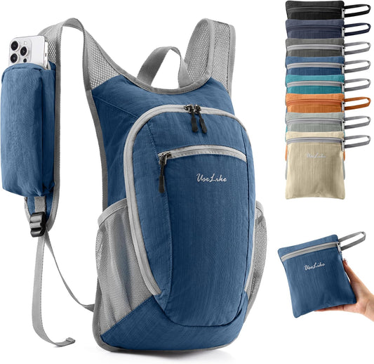 10L Small Hiking Backpack Travel Daypack Lightweight Packable Back Pack for Women Men(Navy Blue) - Roamly