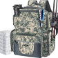 Piscifun Fishing Backpack with 2 Rod Holders & 4 Tackle Boxes, Large Tackle Storage Bag With Rain Cover for Fishing Gear