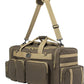K-Cliffs Tactical Range Duffel Heavy Duty Large Gear Duffle Durable Quality Travel Sports Gym Equipment Bag Military Molle with Lockable Zippers with US Flag Patch 33 Inch Khaki
