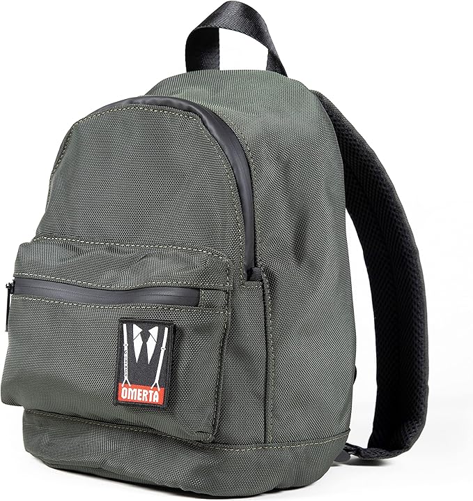 Dime Bags Odor Sealing Locking Backpack, Carbon Lining for Smell & Spill Protection, 3-Digit Combo Lock, Durable Water-Resistant Exterior, Compact Travel Bag, Changeable Patch, Mini Molly (Green)