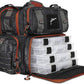 EGO Kryptek Tactical Tackle Box Backpack, Durable Fishing Tool Bag, 1000D Nylon Fabric with PVC Back, Water-Resistant, Multiple Storage Pockets, Laser-Cut Molle Loops, Includes 4 Tackle Trays