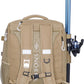 Fishing Backpack with Tackle Boxes and Rod Holders 40L; Plus Rain Cover, Padded Back Support, Insulated Front Pocket for Hot/Cold Lunch, Water Bottle Holder (Force Khaki)