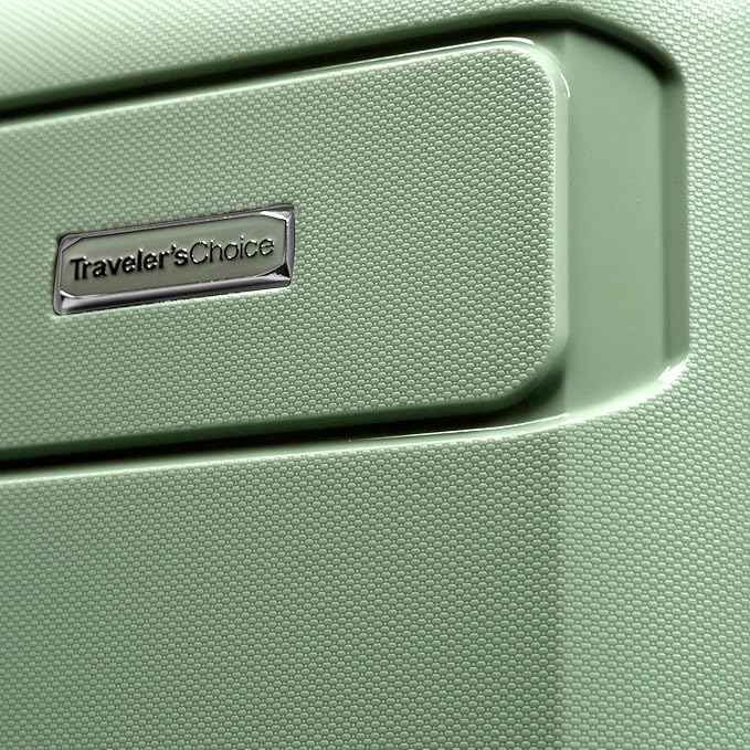 Traveler's Choice Pagosa Hardshell Expandable Luggage with Spinner Wheels, Green, 2-Piece Set (22/26)
