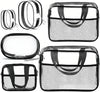 XEWEA Clear Travel Toiletry Bags & Small Electronic Accessories Organizer Case, 6 PCS TSA Approved Transparent Makeup Bag for Women Men, Waterproof PVC Quart Pouch with Zipper for Airline Essentials - Roamly