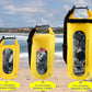 Freegrace Waterproof Dry Bags Set of 3 Dry Bag with 2 Zip Lock Seals & Detachable Shoulder Strap, Waist Pouch & Phone Case - Can Be Submerged Into Water - for Swimming (Yellow(Window), 20L)