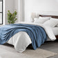 Bare Home Polar Fleece Blanket - Full/Queen - Heathered Dark Blue - Warm & Cozy - Premium Fleece - Throw for Bed, Camping, and Travel - Lightweight (Full/Queen, Heathered Dark Blue)