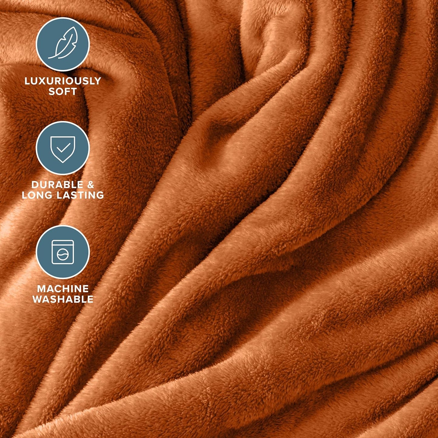 Bare Home Fleece Blanket - Twin/Twin Extra Long - Ultra-Soft Lightweight for Bed, Sofa, and Couch - Luxury Microplush - Cozy Warm Blanket (Twin/Twin XL, Sienna)