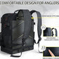 Fishing Tackle Backpack with Cooler,45L Large Tackle Bag with 2 Rod Holders & Clear Window,Outdoor Fishing Backpack for Fishing,Camping, Hiking,Black