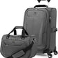 Travelpro Maxlite 5 Softside 2pc Set Expandable Carry On Luggage with 4 Spinner Wheels/Soft Underseat Tote, Lightweight Suitcase, Men and Women, Shadow Grey